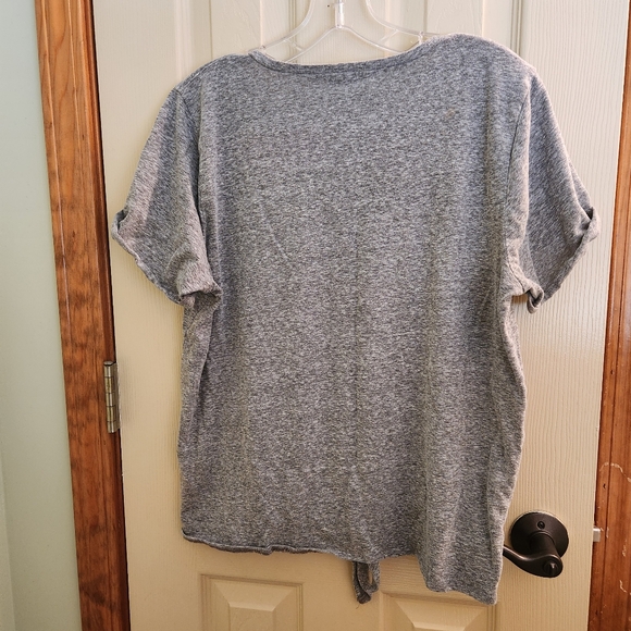J Crew heather grey belly tie one pocket tshirt sz XL - Picture 9 of 9